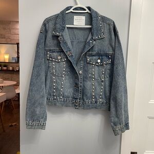 Ci Sono Blue Studded Jean Jacket